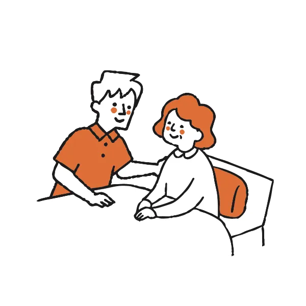 触れる - 優しく触れ安心できる関係性